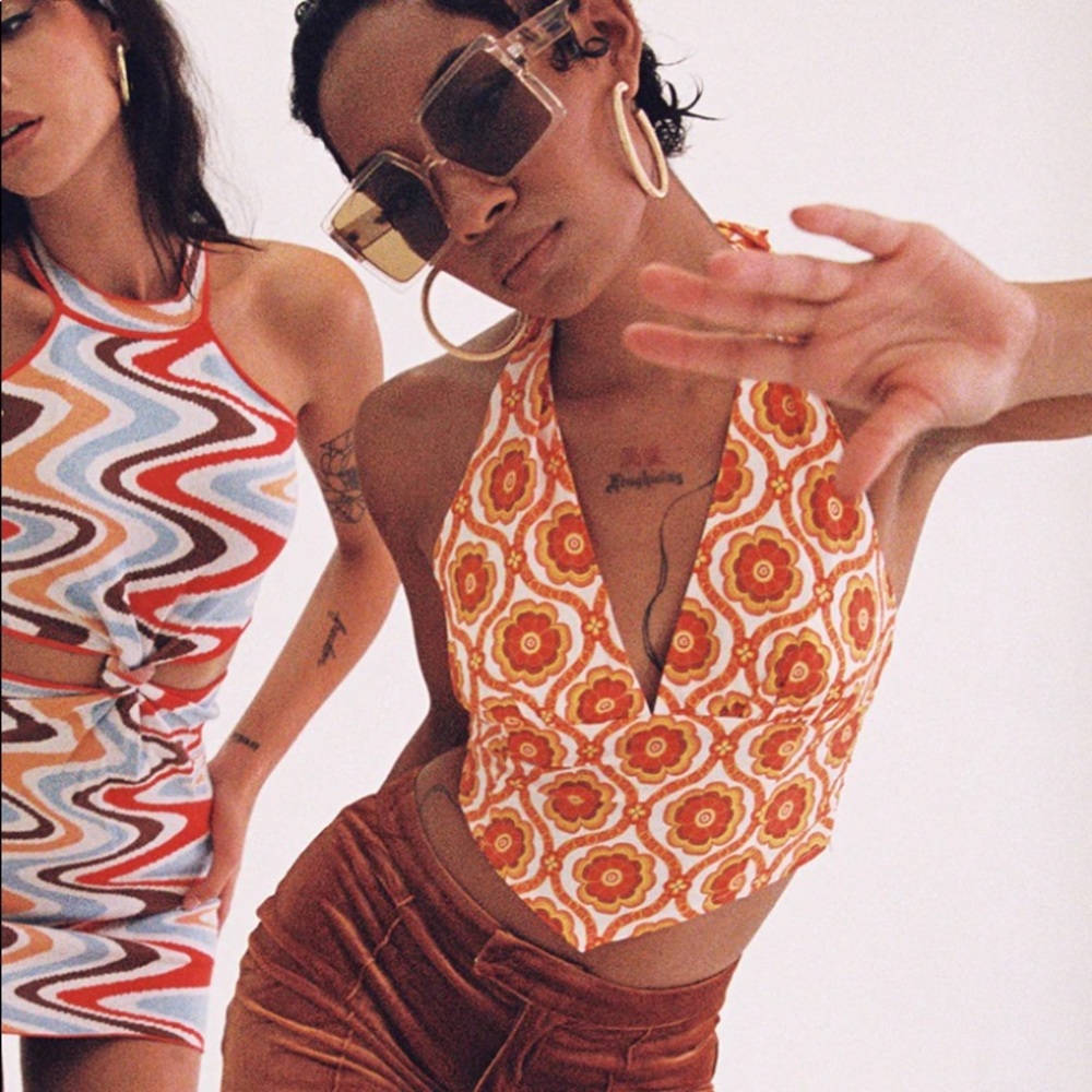 Princess Polly Retroactive Halter Top Orange
